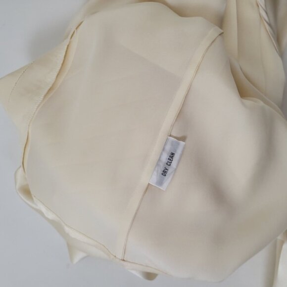 80s Christian Dior 100Silk Pleated Blouse Puff Lantern Sleeve Soft Silky - Picture 15 of 16